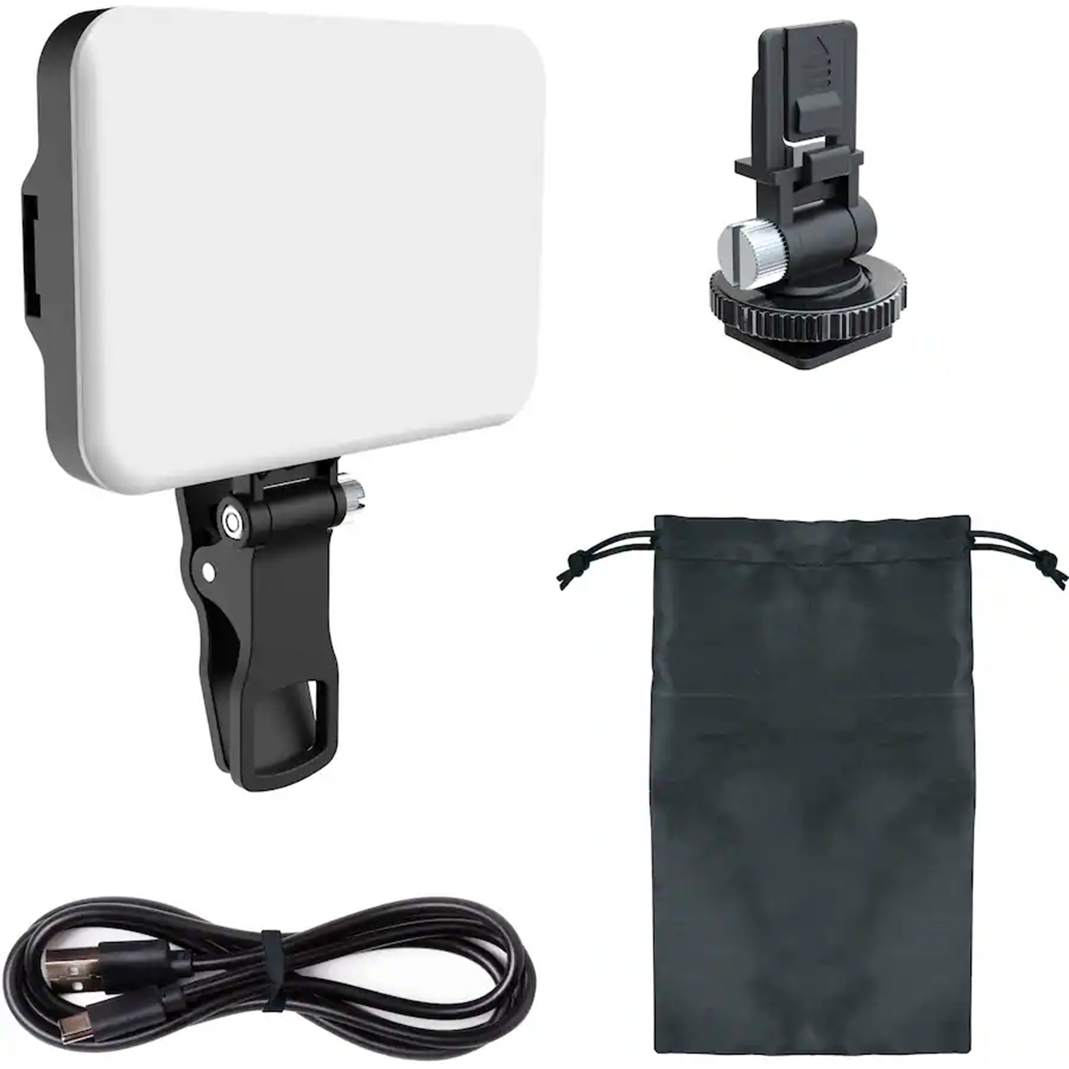 Portable Bi-Color Led Clip-On Fill Light Panel, Rechargeable Pocket Video Lighting Kit With Dual Mount Brackets